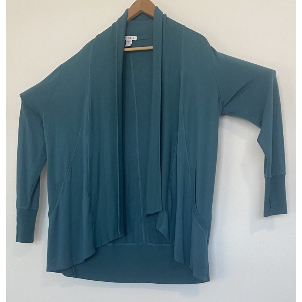 Athleta Pranayama Restor Wrap‎ At Leisure Cozy Open Front with Pockets-Size Lrg
